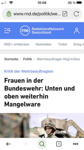 Headline Frauen in der Bundeswehr